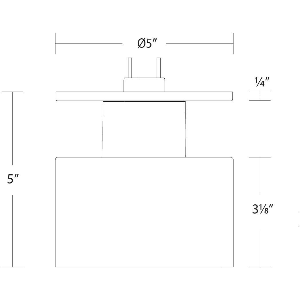 Twist-N-Lite LED 5 inch Brushed Nickel Semi-Flush Mount Ceiling Light, WAC Limited