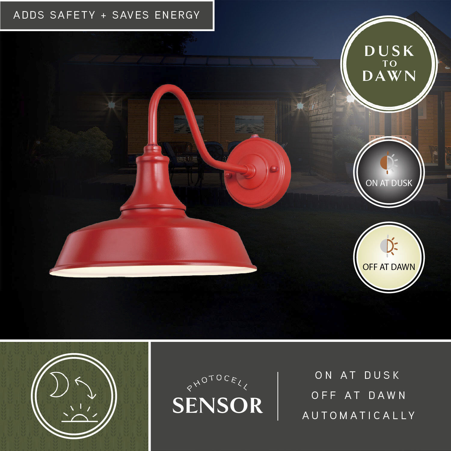 Dorado LED 11.5 inch Red and White Outdoor Wall