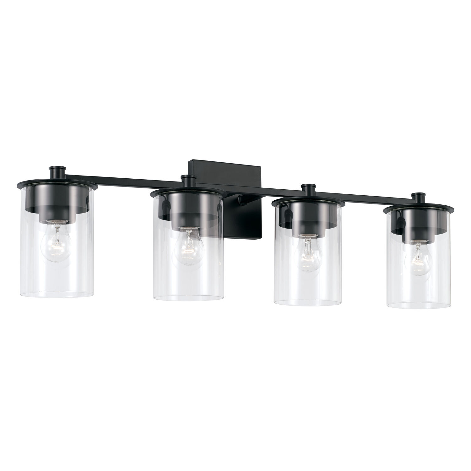 Matte black 4 light vanity top