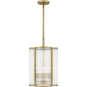 Quoizel Aster 4 Light 12 inch Weathered Brass Mini Pendant Ceiling Light, Small ASR1512WS - Open Box