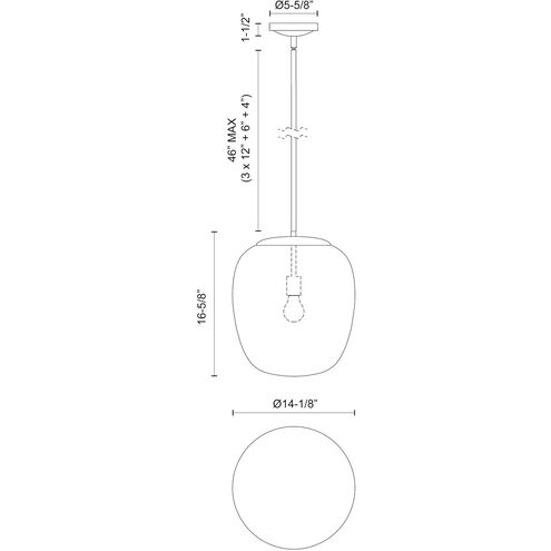 Alora Mood Holden 1 Light 14.13 inch Brushed Nickel Pendant Ceiling Light