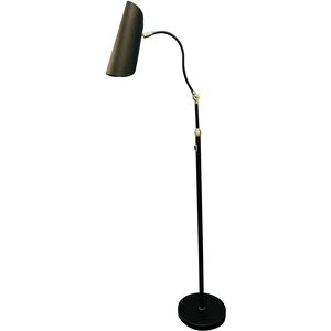 Logan 48 inch 100.00 watt Black and Satin Nickel Floor Lamp Portable Light