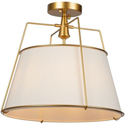 Pullman LED 17 inch Brass Semi-Flush Mount Ceiling Light