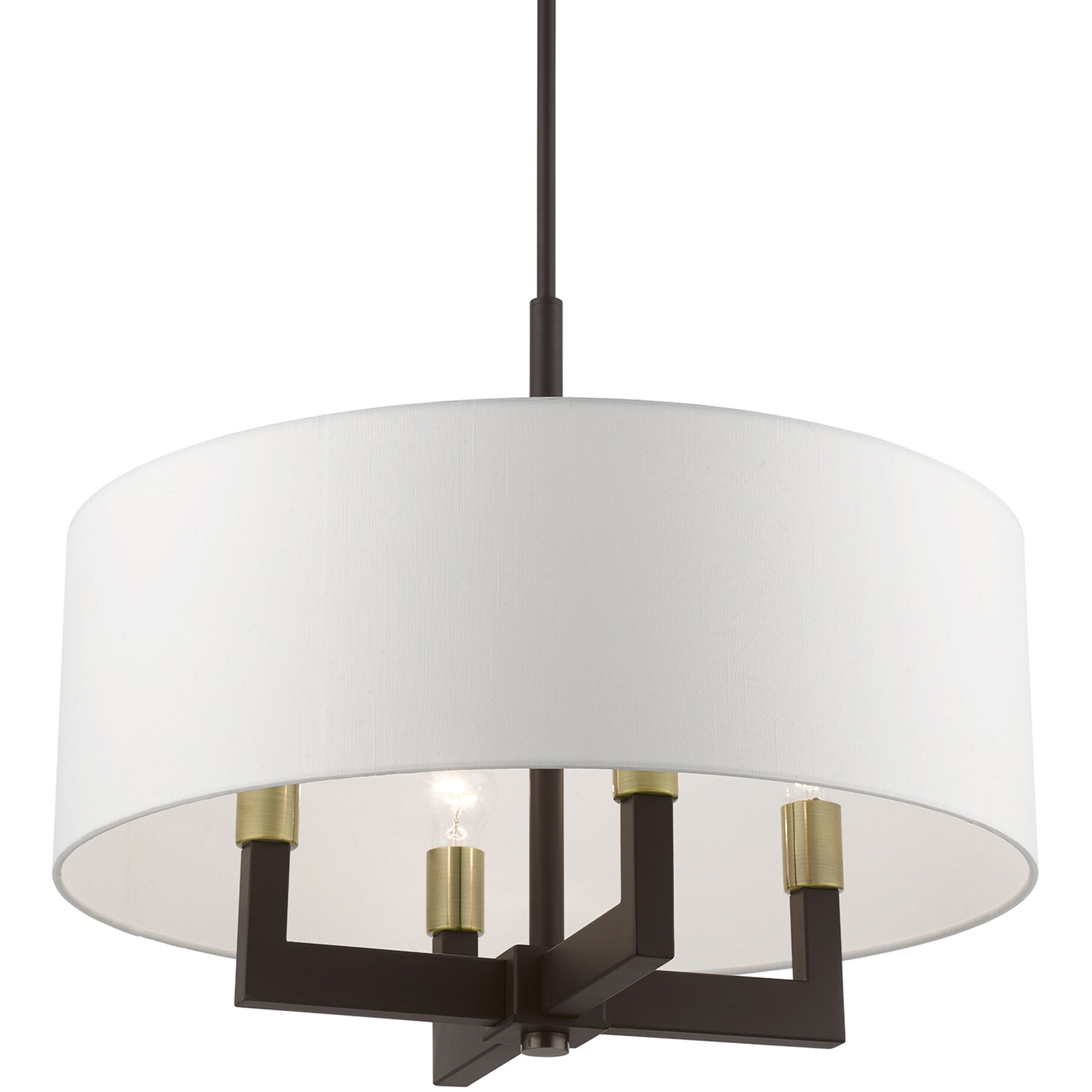 Cresthaven 4 Light 24 inch Bronze with Antique Brass Accents Pendant Chandelier Ceiling Light