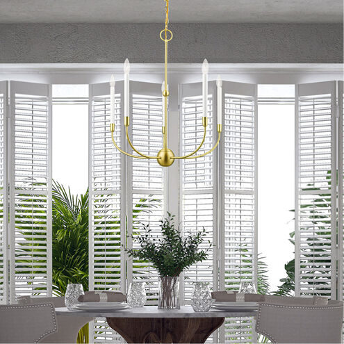 Clairmont 5 Light 24 inch Satin Brass Chandelier Ceiling Light