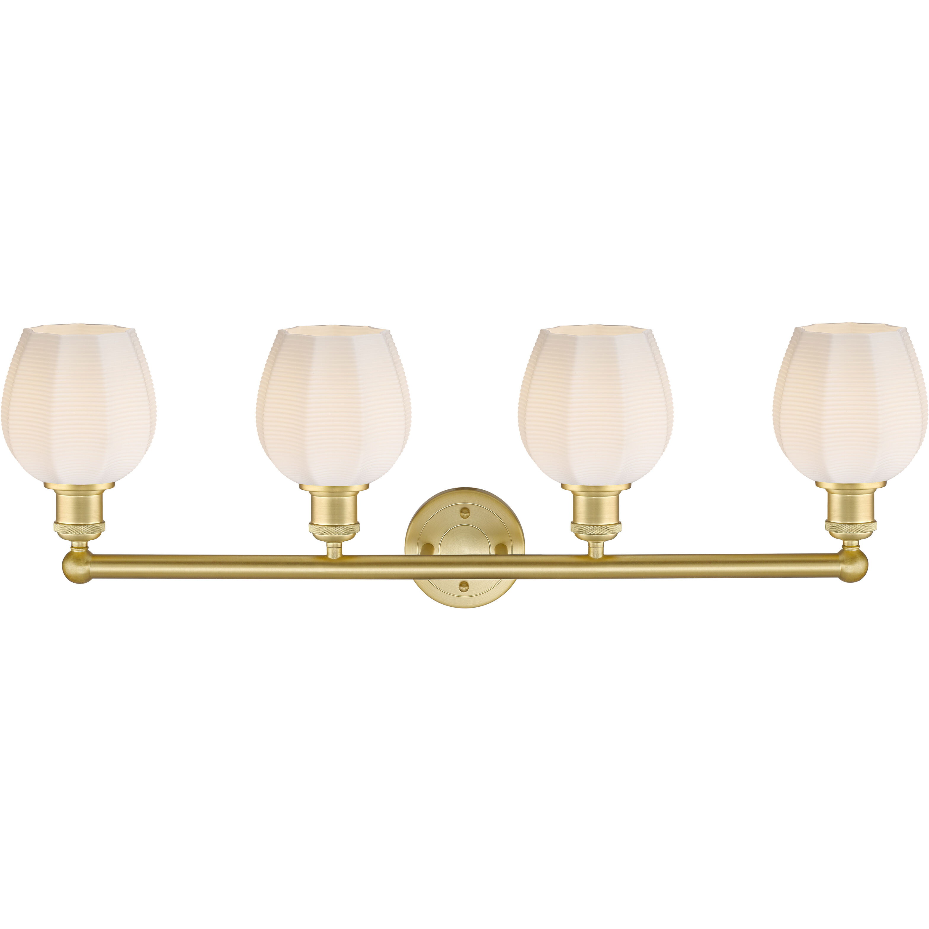 Norfolk 4 Light 32.75 inch Satin Gold Bath Vanity Light Wall Light in Matte White