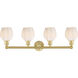 Norfolk 4 Light 32.75 inch Satin Gold Bath Vanity Light Wall Light in Matte White