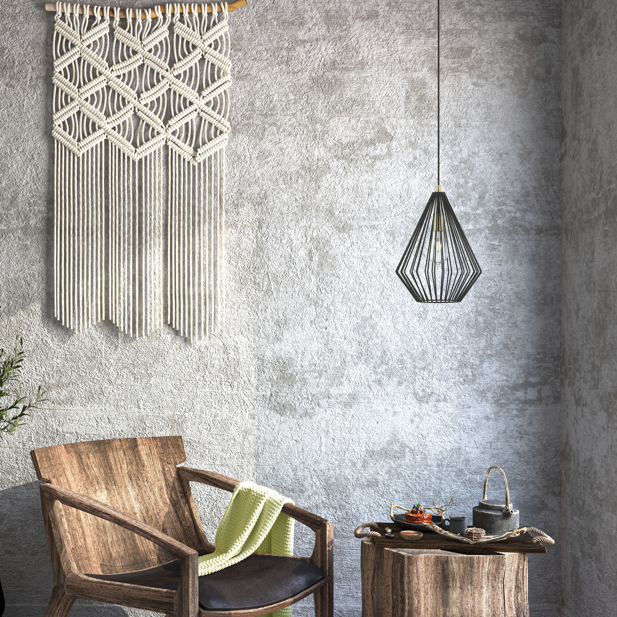 Linz 1 Light 12 inch Textured Black with Antique Brass Accents Pendant Ceiling Light