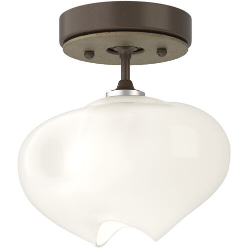 Ume 1 Light 6.3 inch White and Soft Gold Semi-Flush Ceiling Light in Frosted