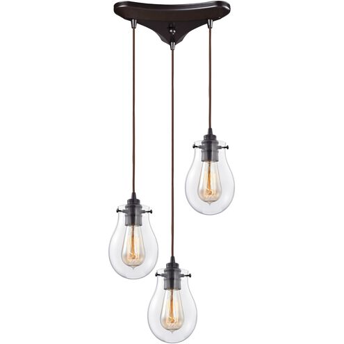 Jaelyn 3 Light 10 inch Oil Rubbed Bronze Mini Pendant Ceiling Light