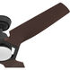 Eula 52 inch Matte Black with Chestnut Blades Outdoor Ceiling Fan