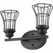 Piers 2 Light 16 inch Matte Black Vanity Light Wall Light