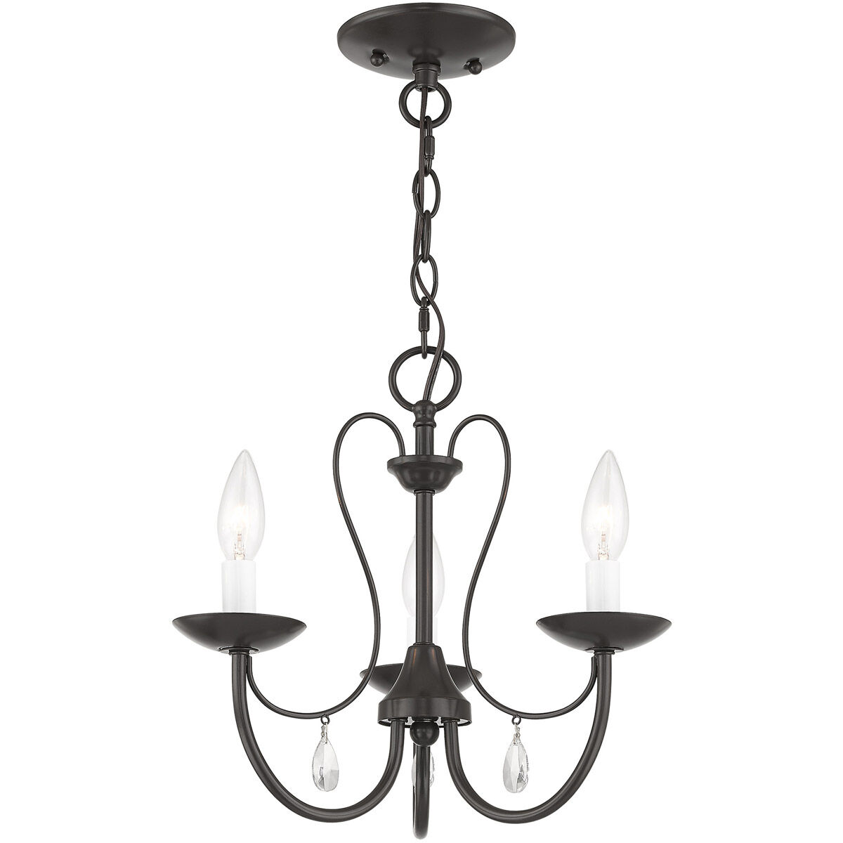 Mirabella 3 Light 15 inch English Bronze Chandelier Ceiling Light