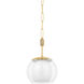 Clementon 1 Light 11 inch Aged Brass Pendant Ceiling Light