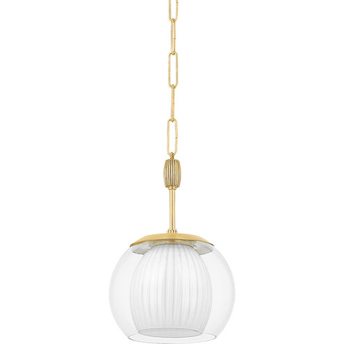 Clementon 1 Light 11 inch Aged Brass Pendant Ceiling Light