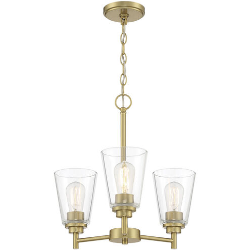 Westin 3 Light 18 inch Brushed Gold Chandelier Ceiling Light
