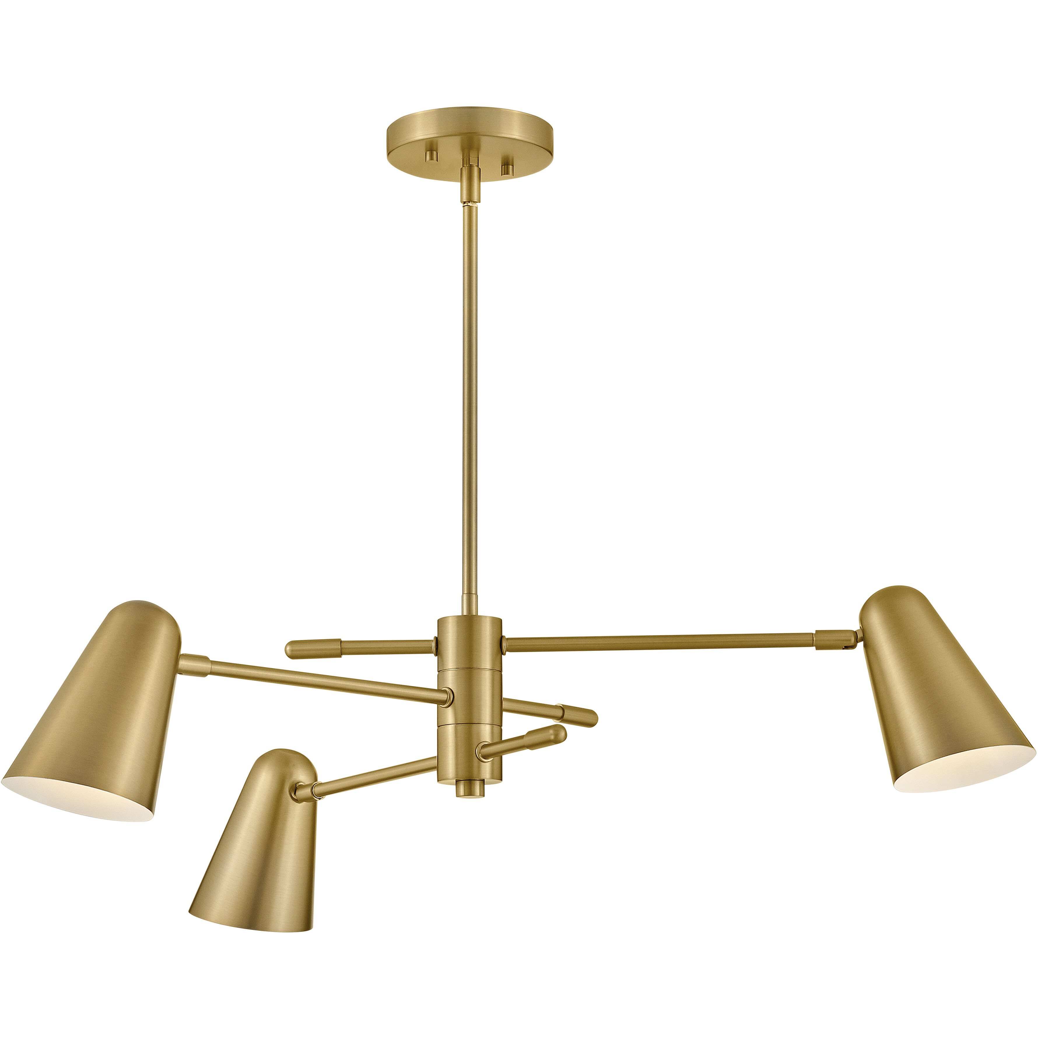 Birdie LED 30 inch Lacquered Brass Chandelier Ceiling Light