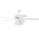 Pro Plus 114 52 inch White with White/Washed Oak Blades Contractor Ceiling Fan