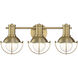Dalton 3 Light 23 inch Brushed Gold Vanity Light Wall Light 