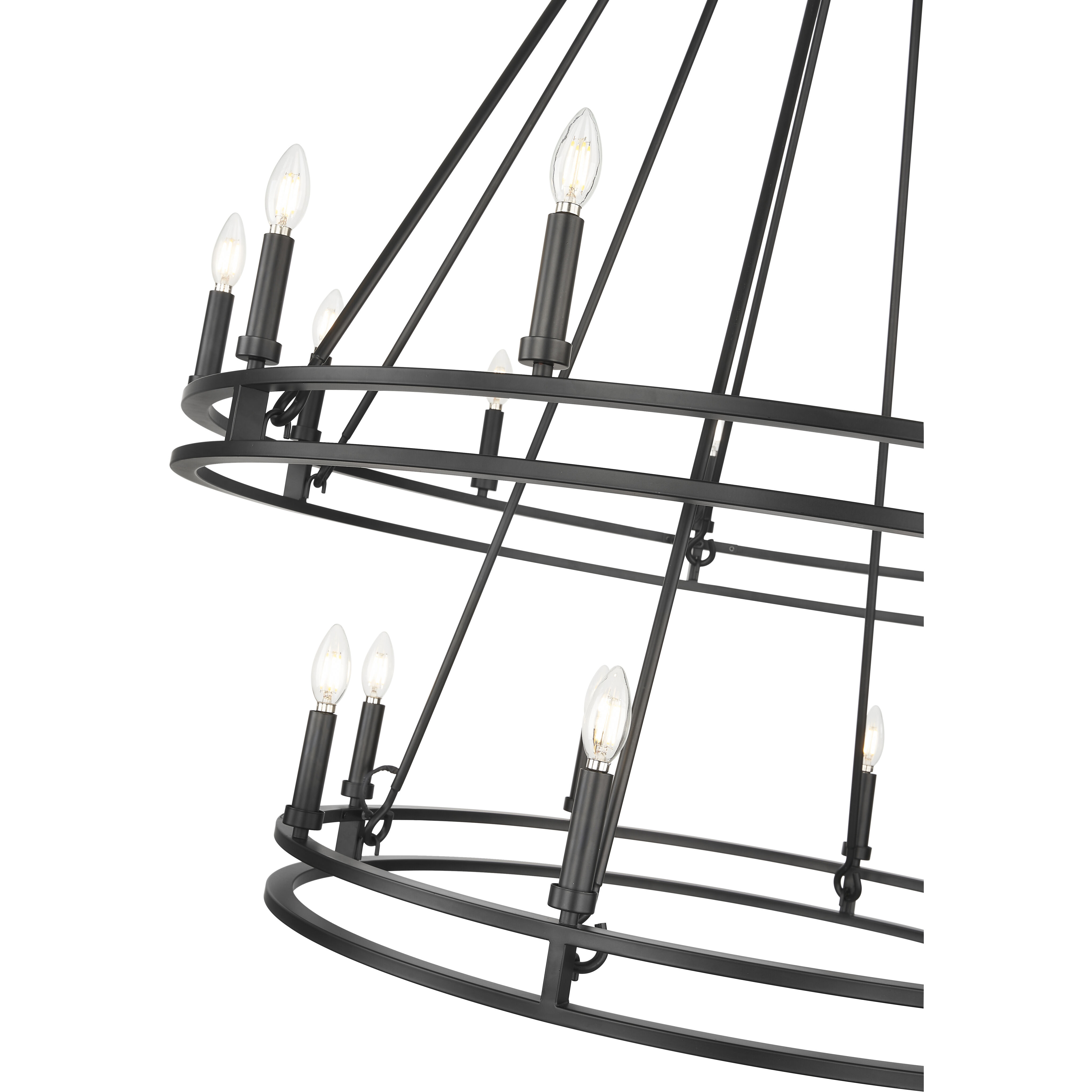 Dennison 20 Light 47.5 inch Matte Black Chandelier Ceiling Light