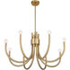 Sorrento 8 Light 34 inch Noble Brass Chandelier Ceiling Light, Essentials