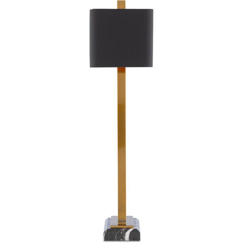 Adorn 33 inch 25 watt Antique Brass/Black Table Lamp Portable Light, Large