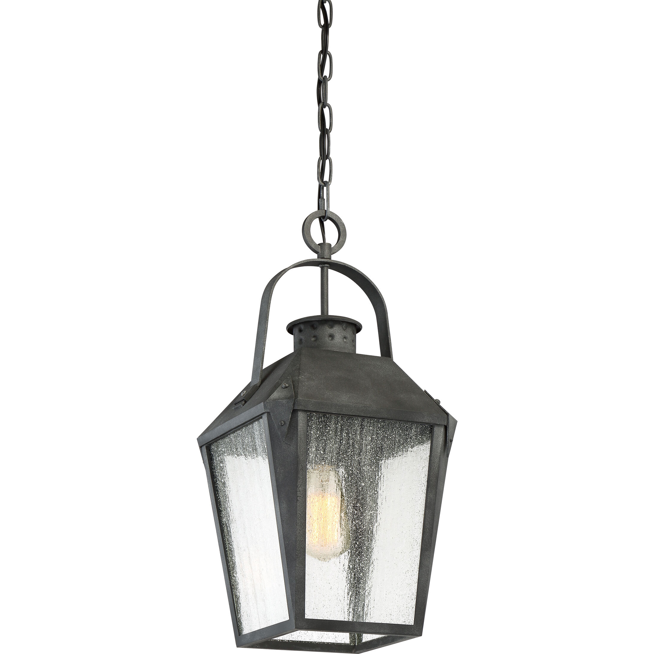 Carriage 1 Light 10 inch Mottled Black Outdoor Hanging Lantern