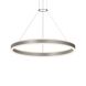 Double Corona LED 31.5 inch Bright Satin Aluminum Pendant Ceiling Light in Add 20 ft. Cord