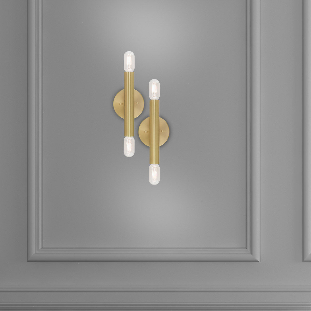 Copenhagen 2 Light 5 inch Satin Brass ADA ADA Wall Sconce Wall Light