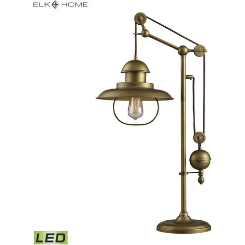 Farmhouse 32 inch 9.00 watt Antique Brass Desk Lamp Portable Light