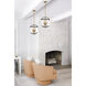 Calvin LED 15 inch Black with Heritage Brass Indoor Pendant Ceiling Light