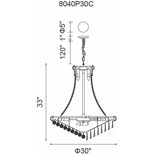Kingdom 18 Light 30 inch Chrome Down Chandelier Ceiling Light