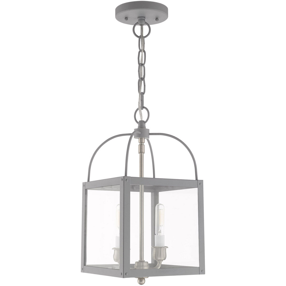 Milford 2 Light 8 inch Nordic Gray Convertible Mini Pendant/Ceiling Mount Ceiling Light