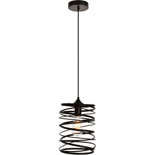 Hopper 1 Light 8 inch Black Pendant Ceiling Light