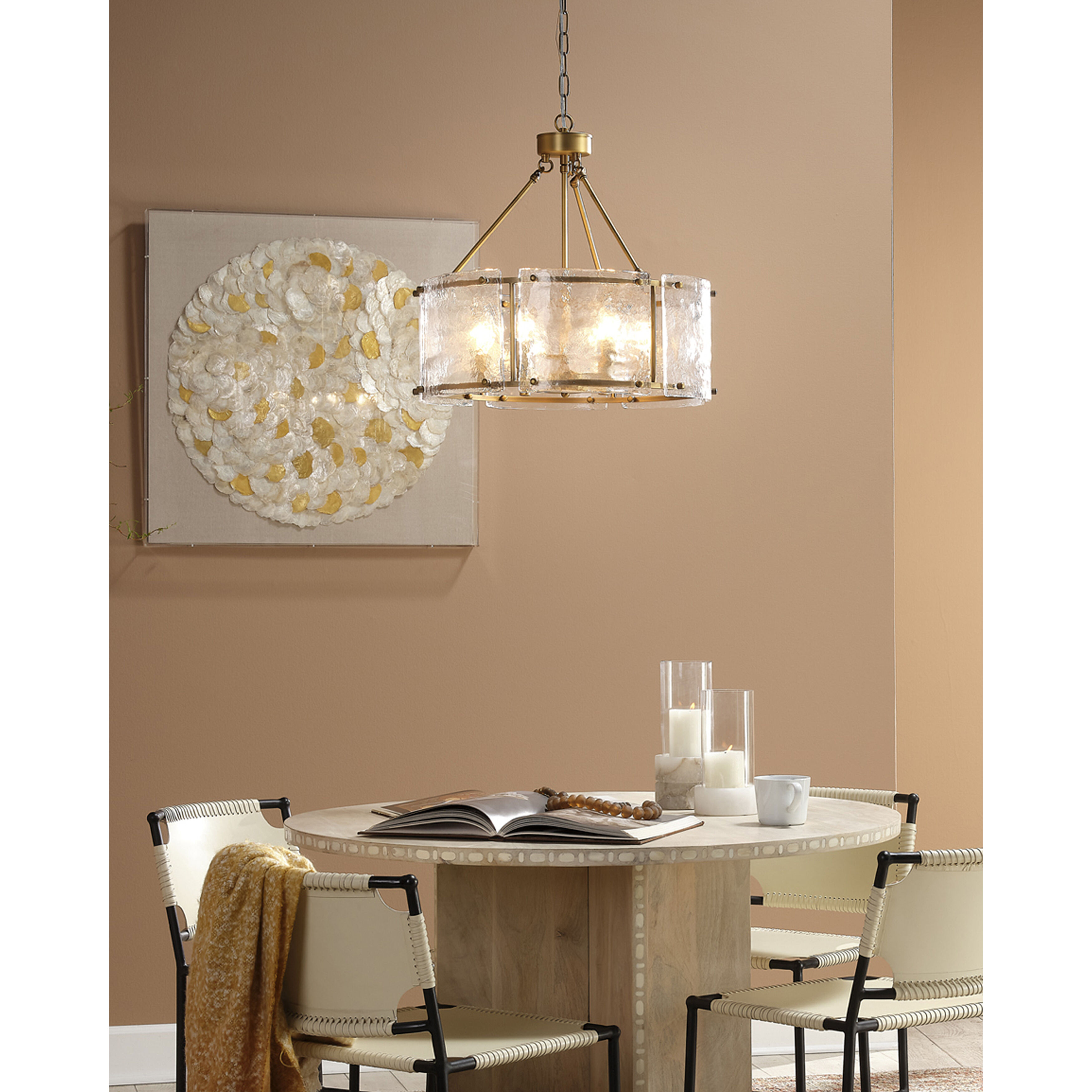 Glenn 6 Light 21.75 inch Antique Brass Chandelier Ceiling Light, Large