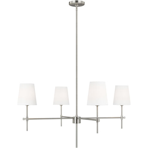 TOB by Thomas O'Brien Baker 4 Light 36 inch Brushed Nickel Chandelier Ceiling Light