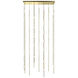 Constellation Andromeda LED 35.5 inch Satin Brass Chandelier Ceiling Light in 3000K, 20 ft. Cord, White Optical Acrylic