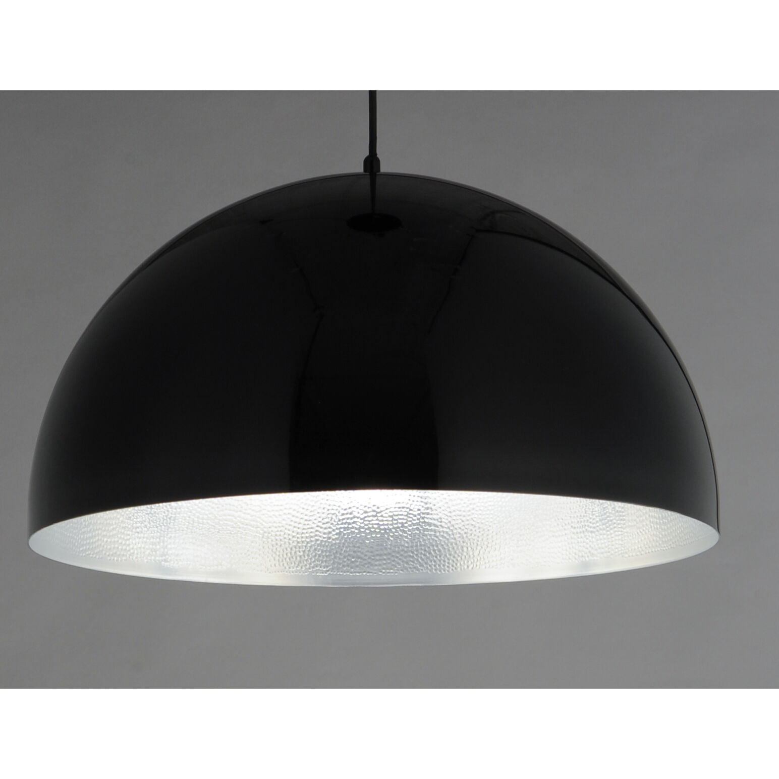 Hemisphere LED 24 inch Gloss Black and Aluminum Single Pendant Ceiling Light
