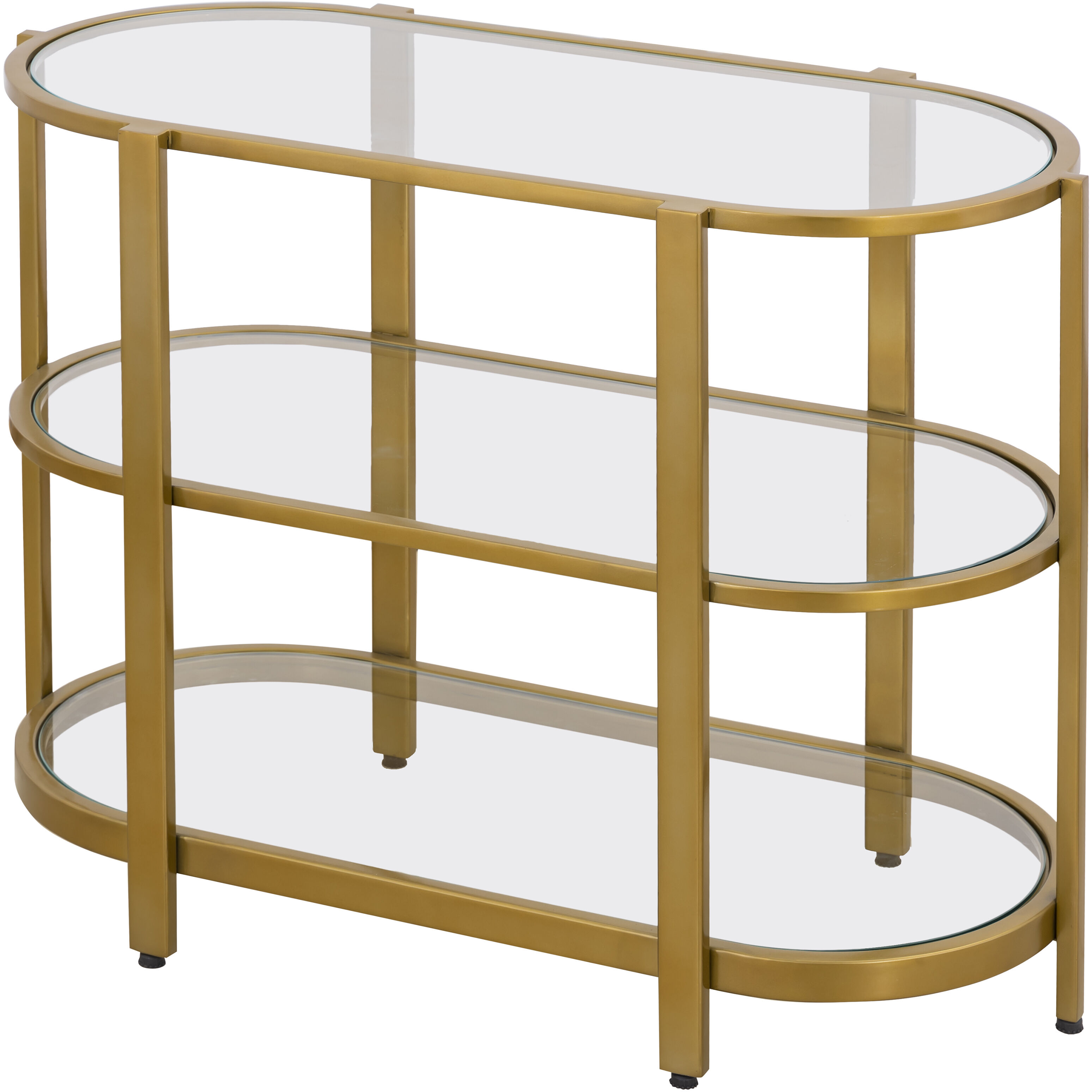 Blain 40 X 19 inch Antique Brass with Clear Console Table