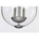 Boliver 3 Light 11.75 inch Brushed Nickel Pendant Ceiling Light
