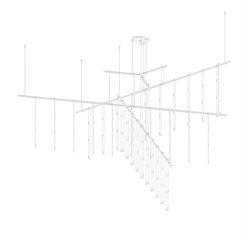 Suspenders LED 82.5 inch Satin White and Clear Chandelier Ceiling Light