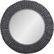 Athena 30.25 inch Matte Black with Black Seagrass Wall Mirror