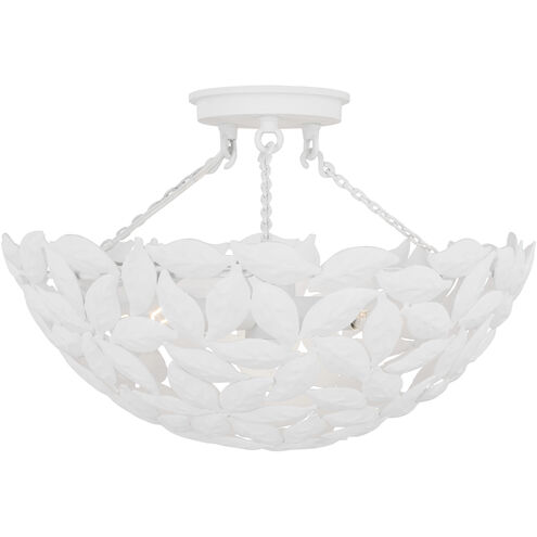 AH by Alexa Hampton Kelan 3 Light 16 inch Textured White Semi-Flush Mount Ceiling Light