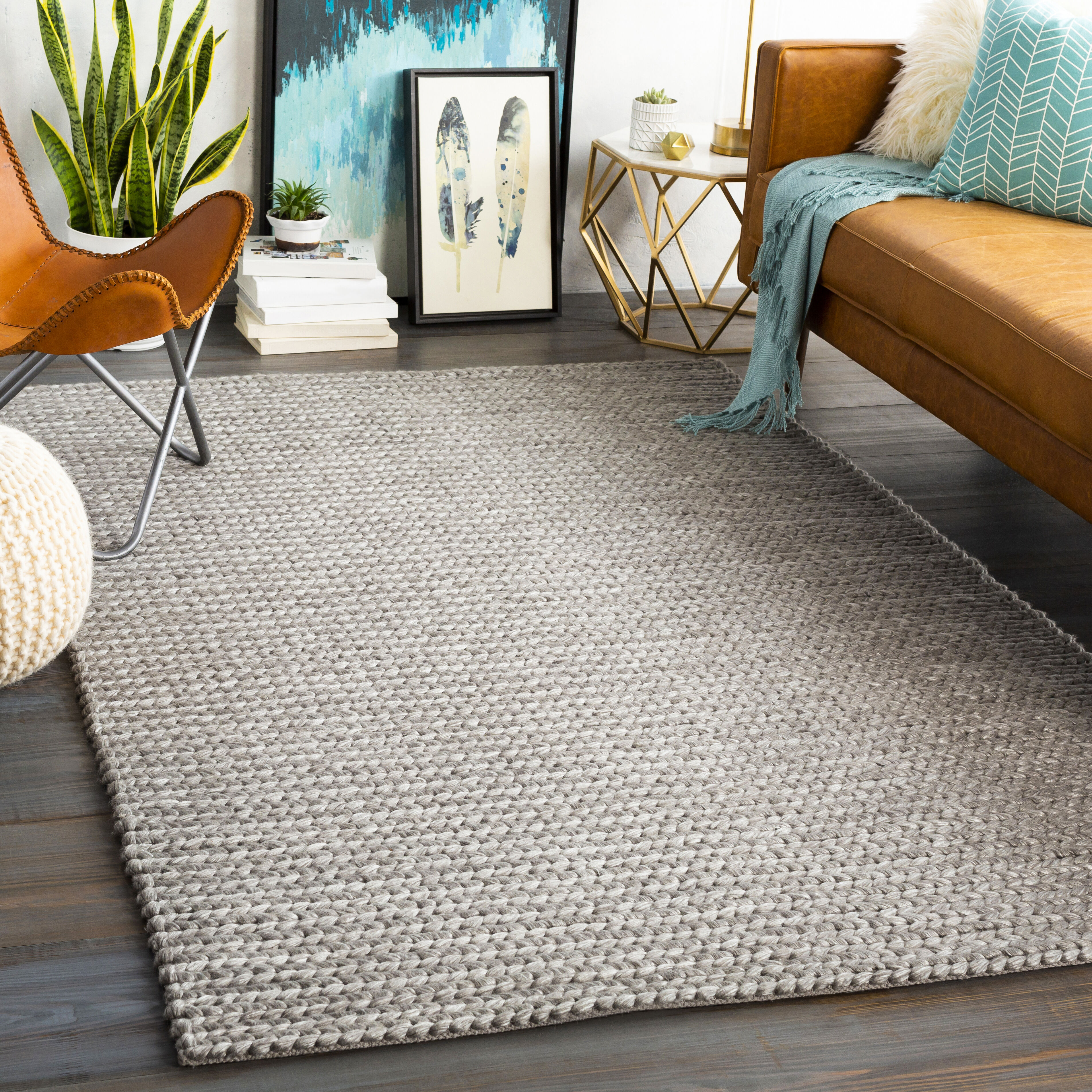 Ozark 36 X 24 inch Medium Gray Rug in 2 x 3, Rectangle