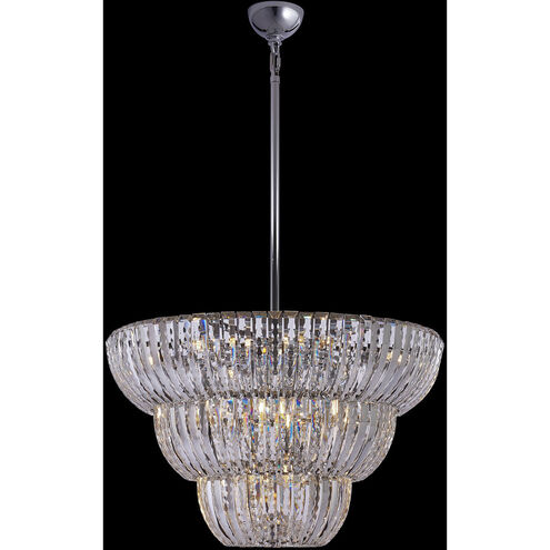 Fontana 15 Light 30 inch Polished Chrome Pendant Ceiling Light in Firenze Clear
