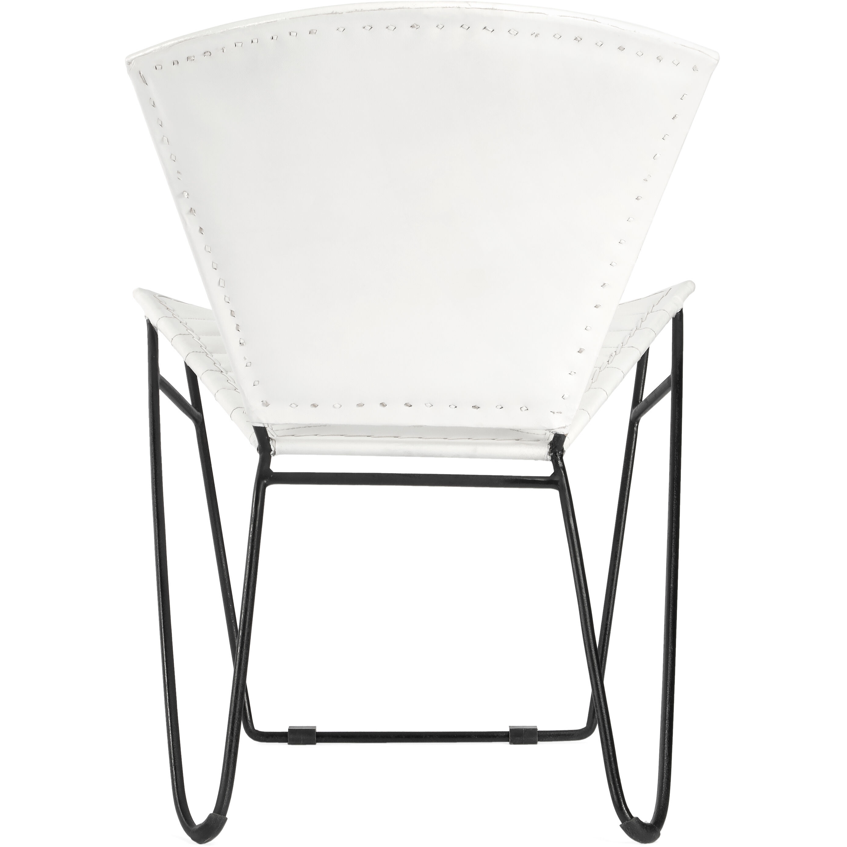 Felix Iron & Leather Accent Chair in White