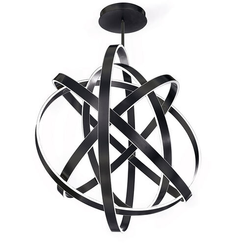 Kinetic LED 60 inch Black Chandelier Ceiling Light in 60in.
