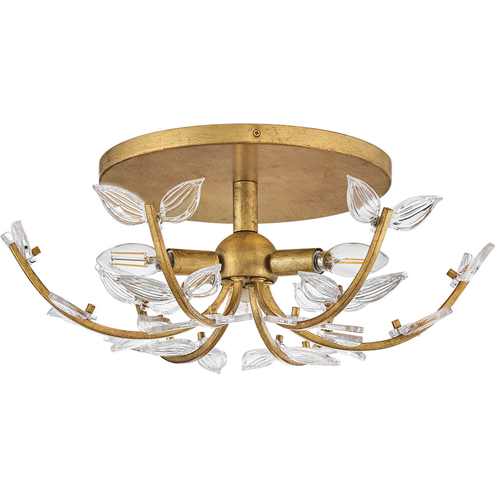 Aliso 3 Light 20 inch Distressed Brass Semi-flush Mount Ceiling Light