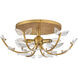 Aliso 3 Light 20 inch Distressed Brass Semi-flush Mount Ceiling Light