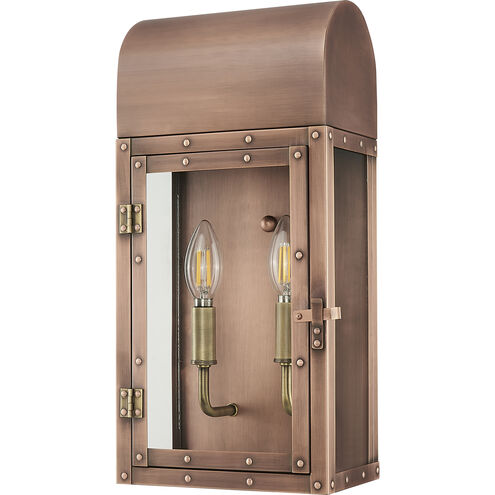 Spencer 2 Light 16.75 inch Antique Copper Exterior Wall Mount